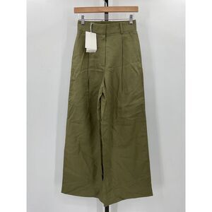 Olive Green Wide-Leg Women's Pants